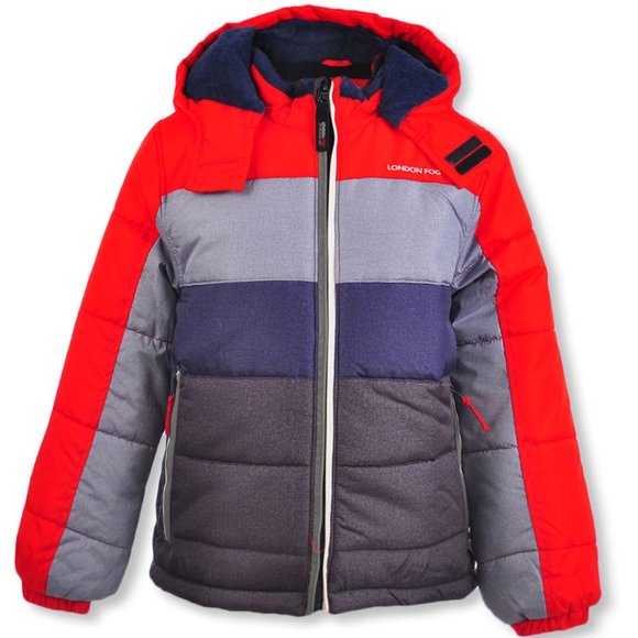 New London Fog Paneled Insulated Hooded Jacket.